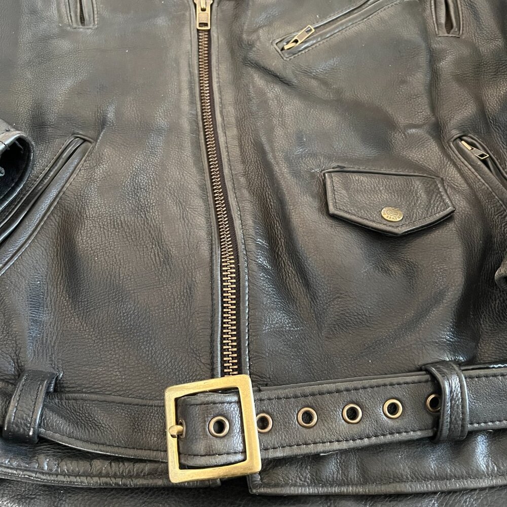 Leather Jacket, Harley Davidson Motorcycle, Fox Creek Leather Jacket - Picture 3 of 12
